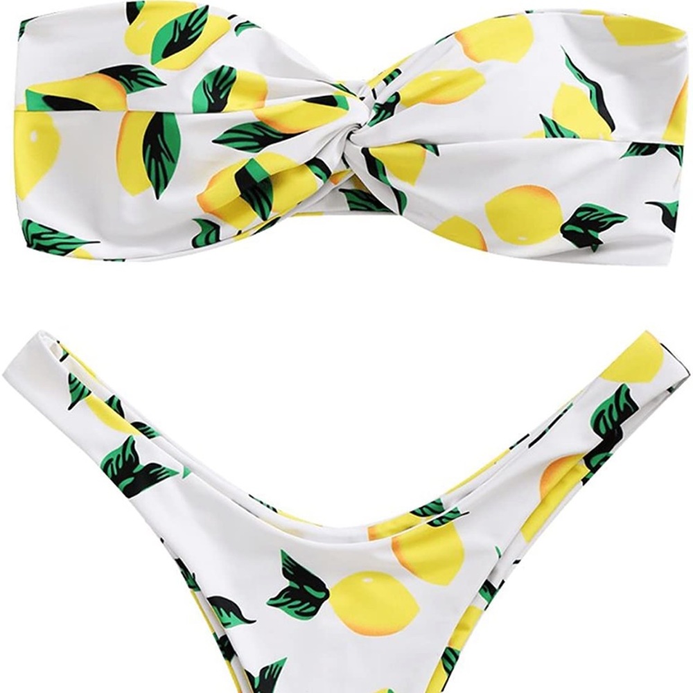 Zaful lemon bandeau bikini